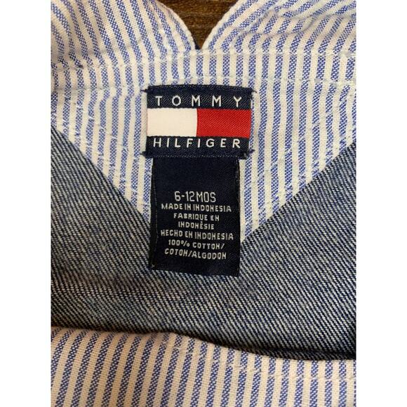 TOMMY HILFIGER Girl’s Patriotic Star Ombre Denim Overall Dress/Size: 6-12 Months - Picture 3 of 6